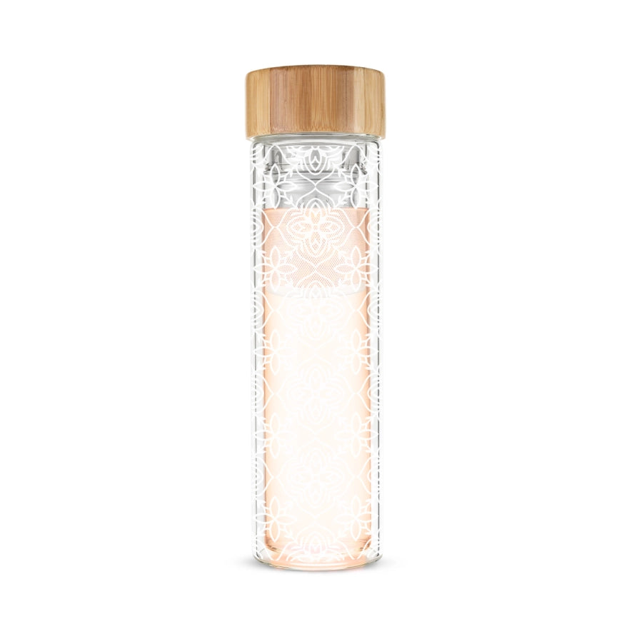 Insulated Glass Travel Mug w/ Tea Infuser - Marrakesh
