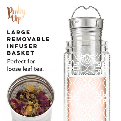 Insulated Glass Travel Mug w/ Tea Infuser - Marrakesh