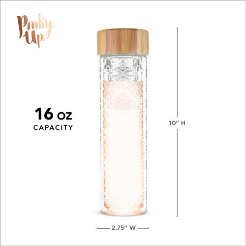 Insulated Glass Travel Mug w/ Tea Infuser - Marrakesh