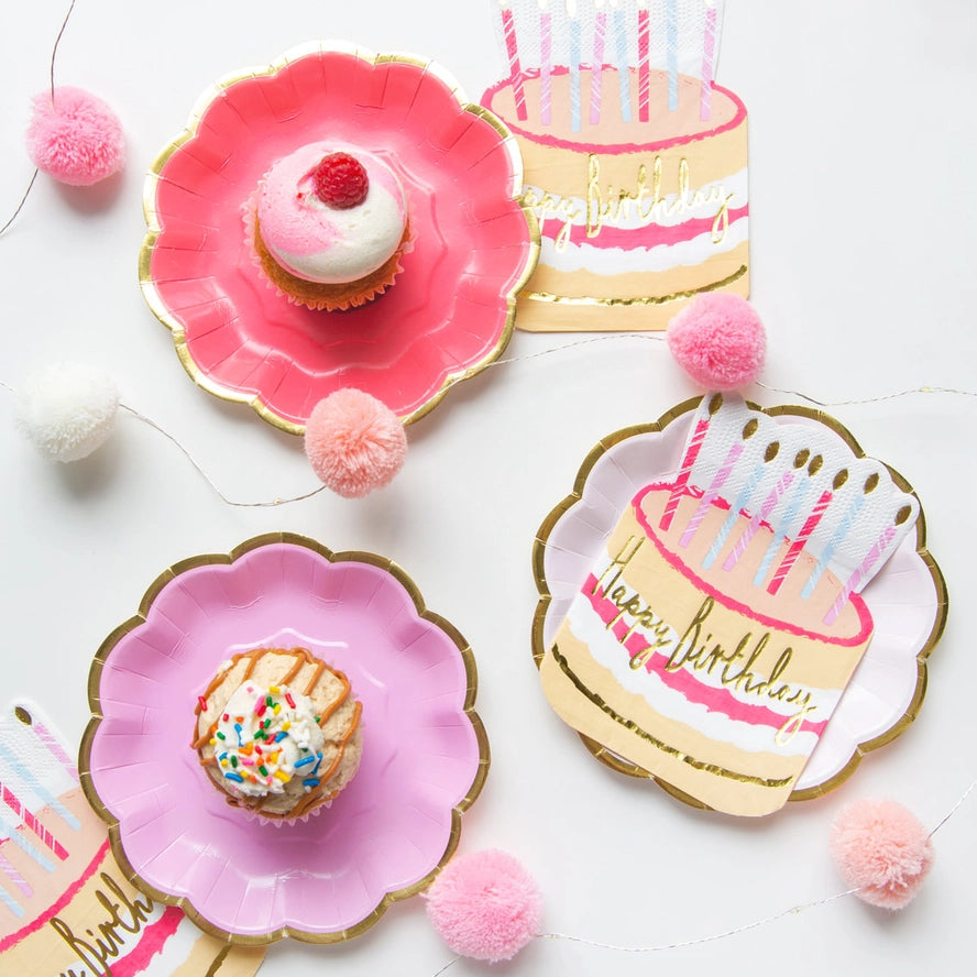 Rose Pink Party Plates - 12 Pack