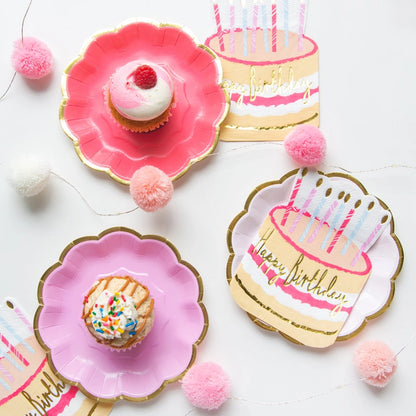 Rose Pink Party Plates - 12 Pack