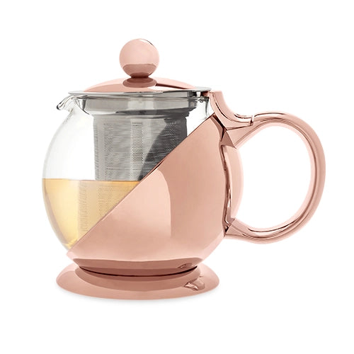 Glass & Rose Gold Wrapped Teapot w/ Infuser - 24oz