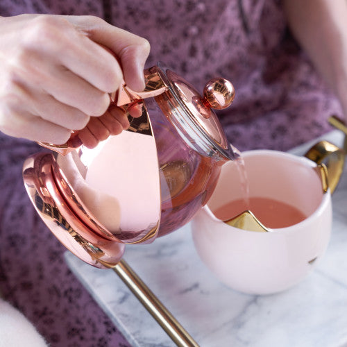 Glass & Rose Gold Wrapped Teapot w/ Infuser - 24oz
